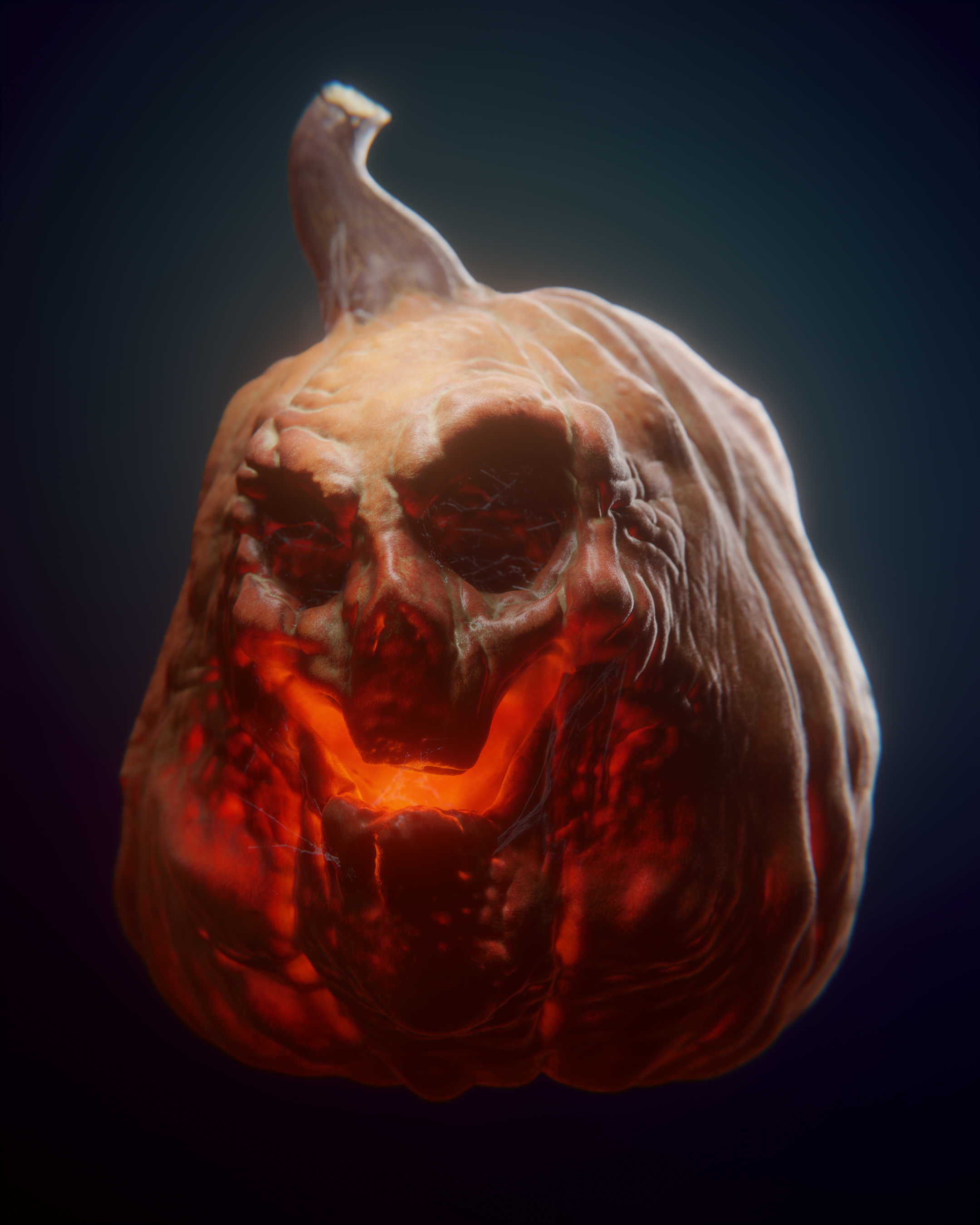 Sculpted a pumpkin for Halloween 2023, eventually took this into Houdini and exploded it as well as printed the model using a resin printer.
